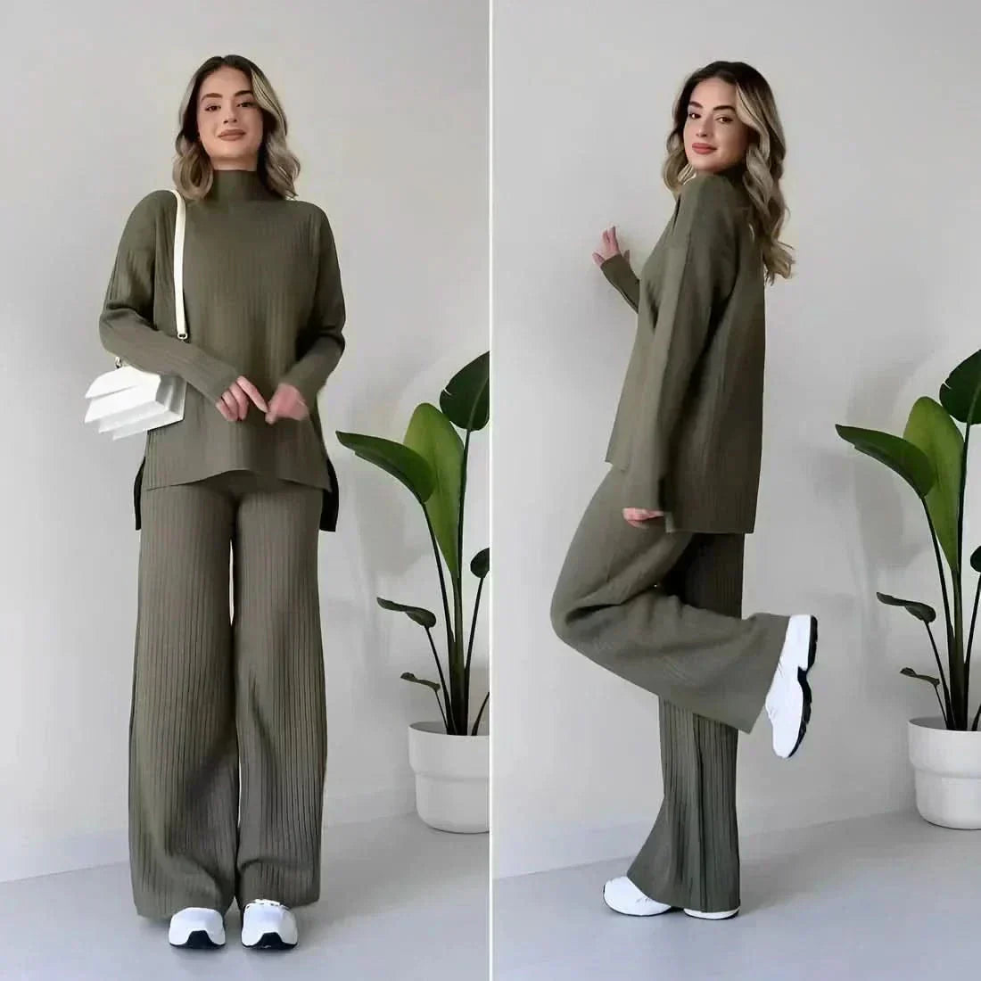 Daisy™ Sæt: Elegant Bluse og Bukser fra Olsen & Olsen™