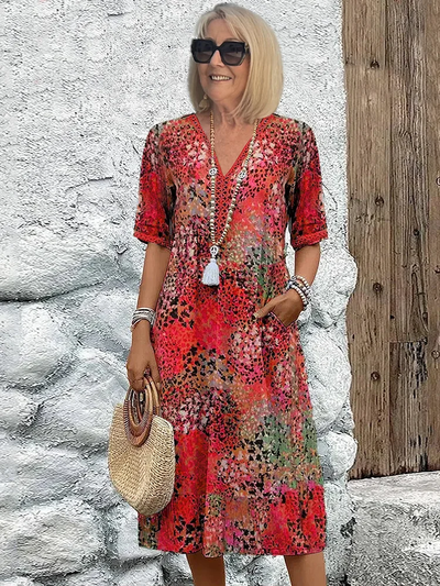 Skye™ | Sommerkjole med V-udskæring™ - Olsen & Olsen