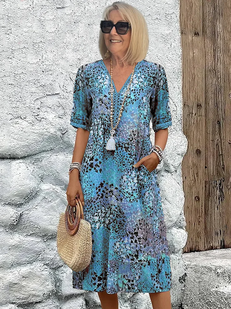 Skye™ | Sommerkjole med V-udskæring™ - Olsen & Olsen