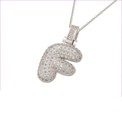 Pave Bubble Halskæde med Initial | 18k Guld - DK BUTIK