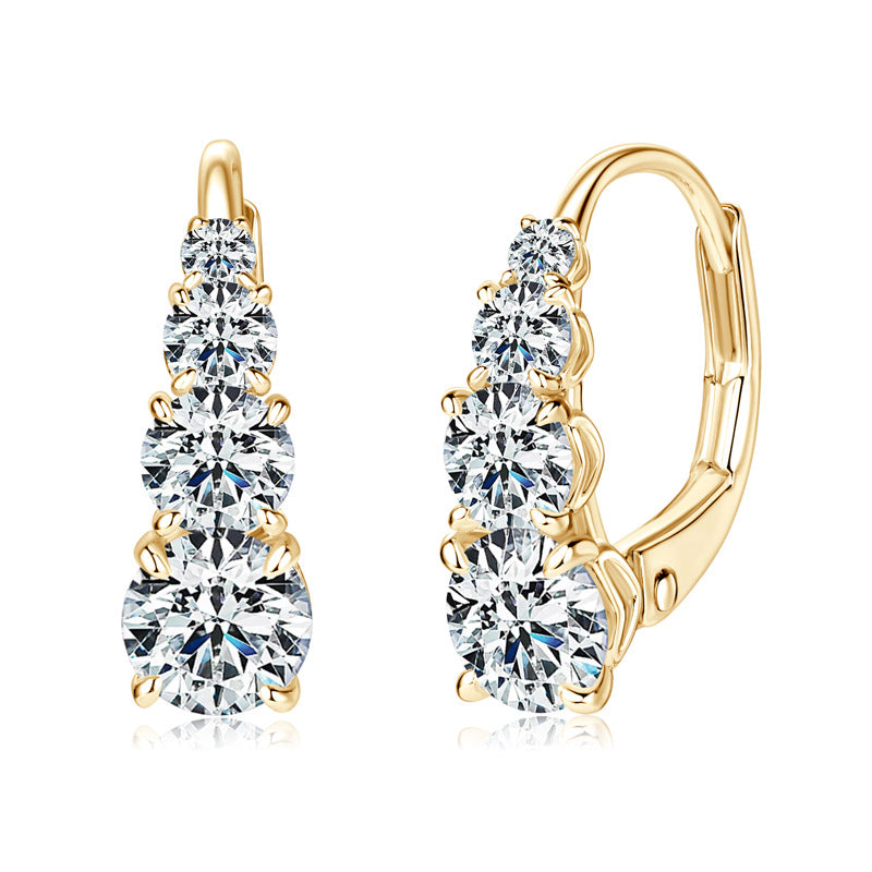 Carol Vier-Stein-Øreringe | Guld 16k - DK BUTIK