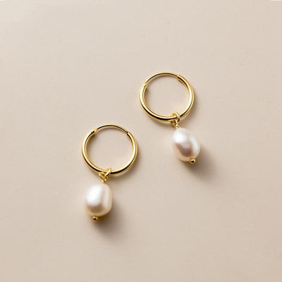 Bella øreringe med ferskvandsperler | Guld 18k - DK BUTIK
