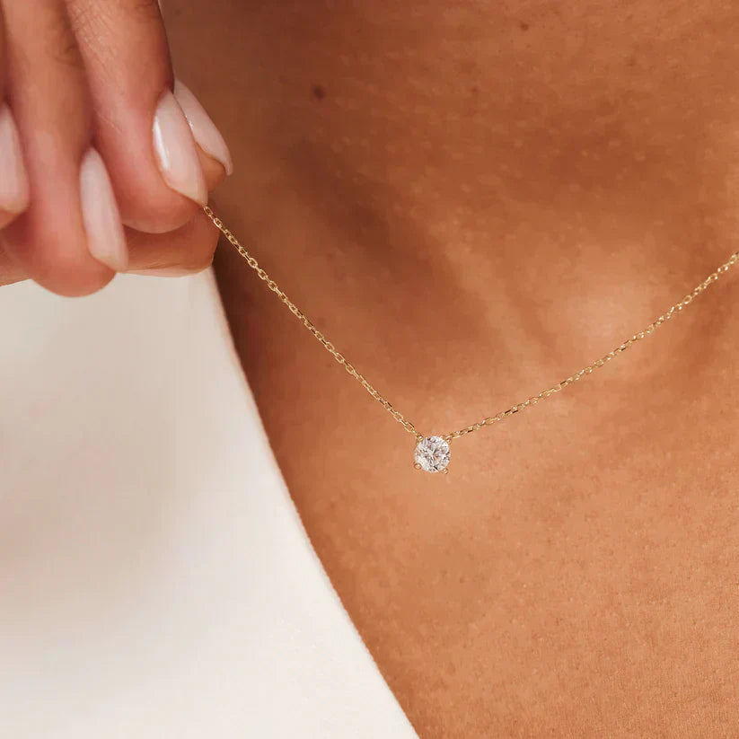 Cléa Moissanit Sten Halskæde | Guld 14k - DK BUTIK