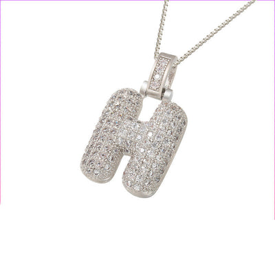 Pave Bubble Halskæde med Initial | 18k Guld - DK BUTIK