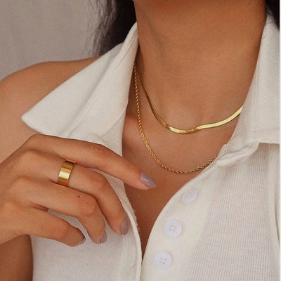 Hailey Lagdelt Halskæde | 18k Guld - DK BUTIK