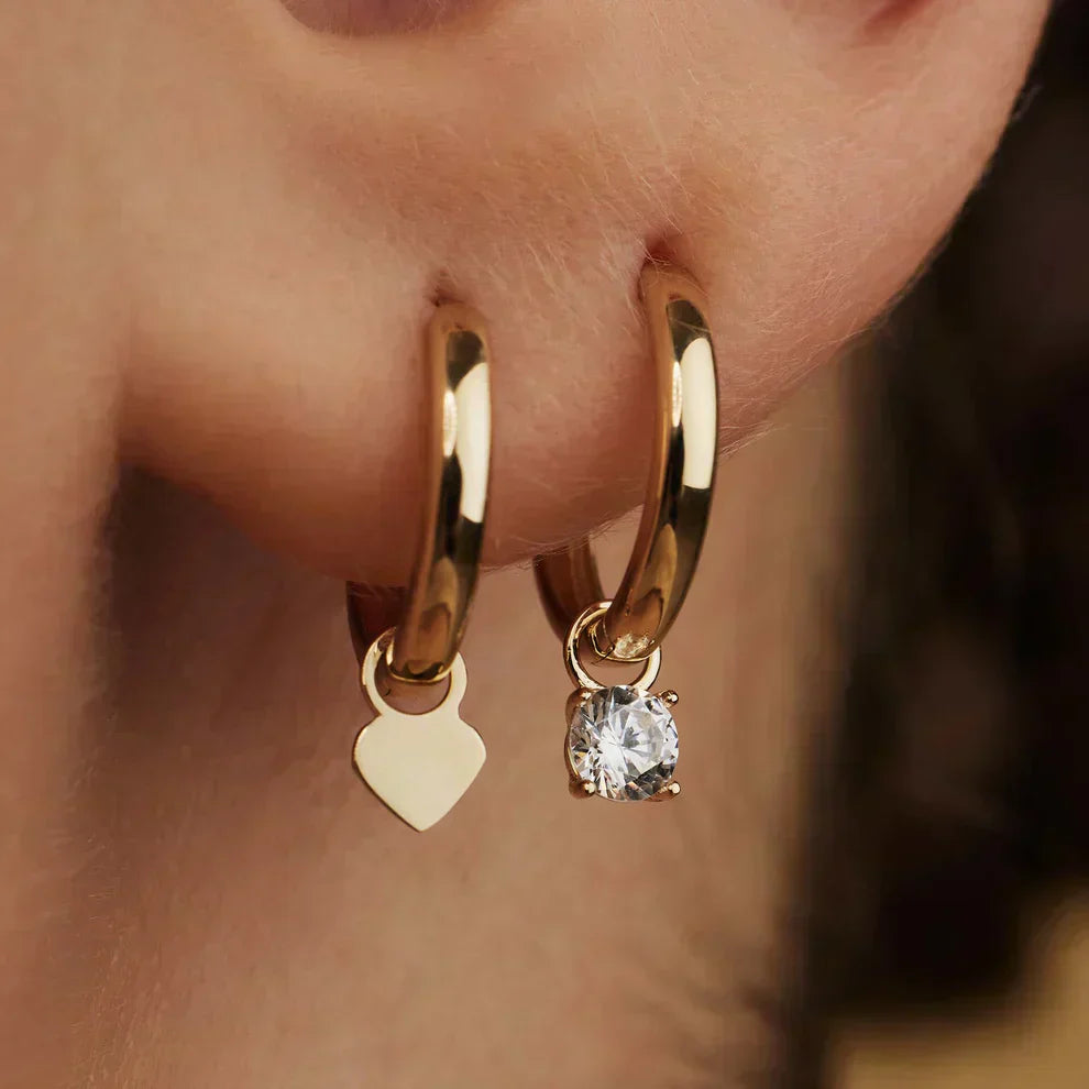 Månestråle Stein Hoop Øreringe | Guld 14k - DK BUTIK