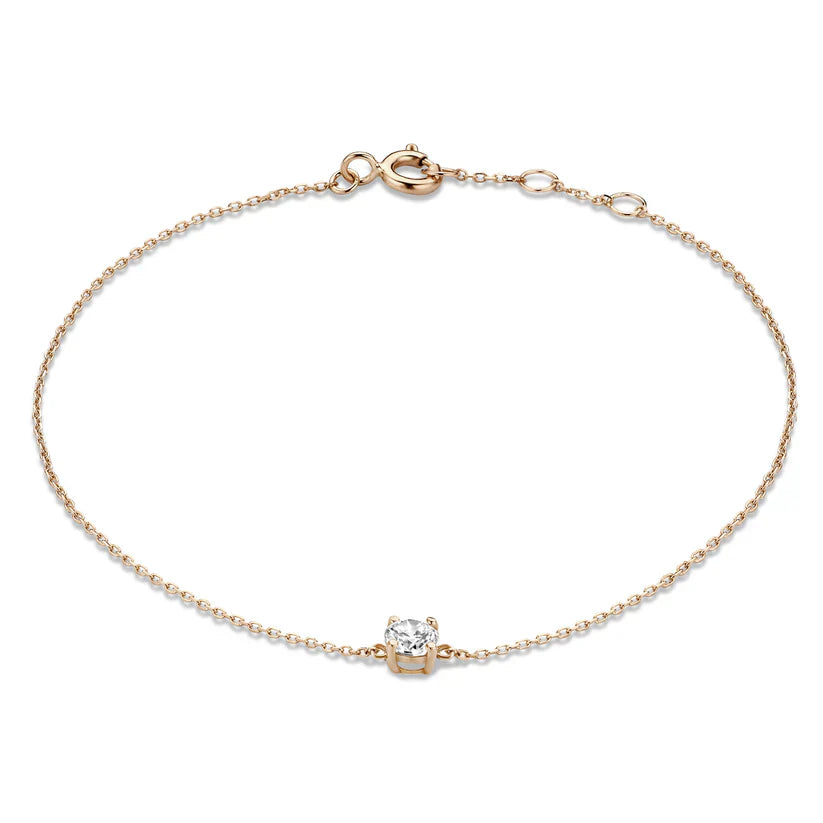 Cléa Moissanite Sten Armbånd | Hvidguld 14k