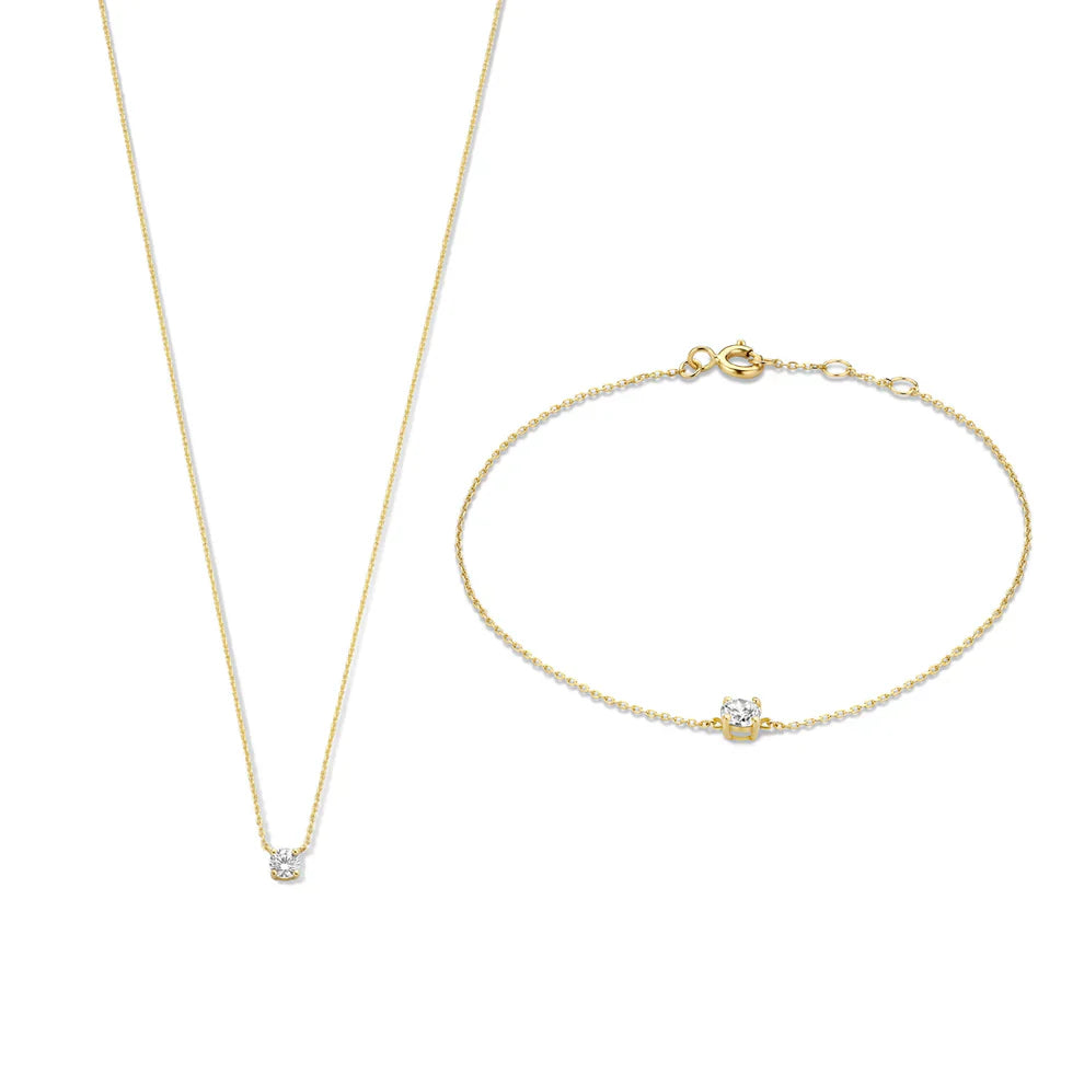 Cléa Moissanit Sten Sæt | Guld 14k - DK BUTIK