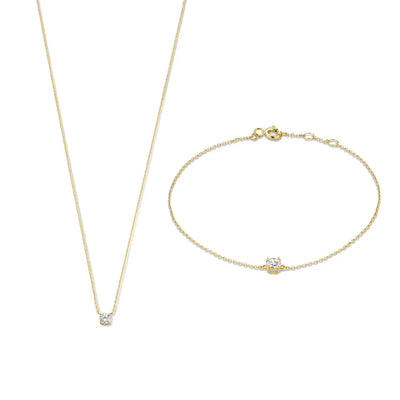 Cléa Moissanit Sten Sæt | Guld 14k - DK BUTIK