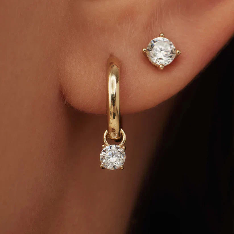 Månestråle Stein-Øreringe Sæt | Guld 14k - DK BUTIK