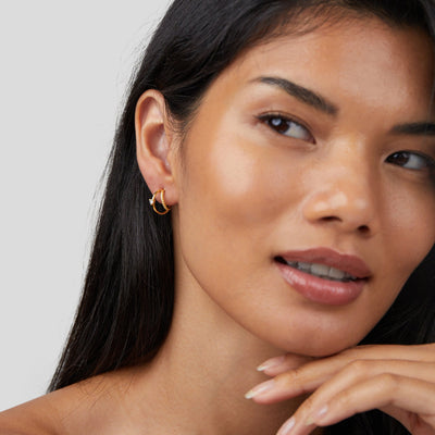 Krystaløreringe Artie | Guld 18k - DK BUTIK
