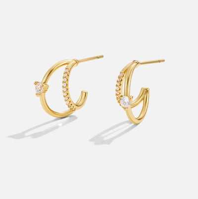 Krystaløreringe Artie | Guld 18k - DK BUTIK