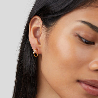 Krystaløreringe Artie | Guld 18k - DK BUTIK