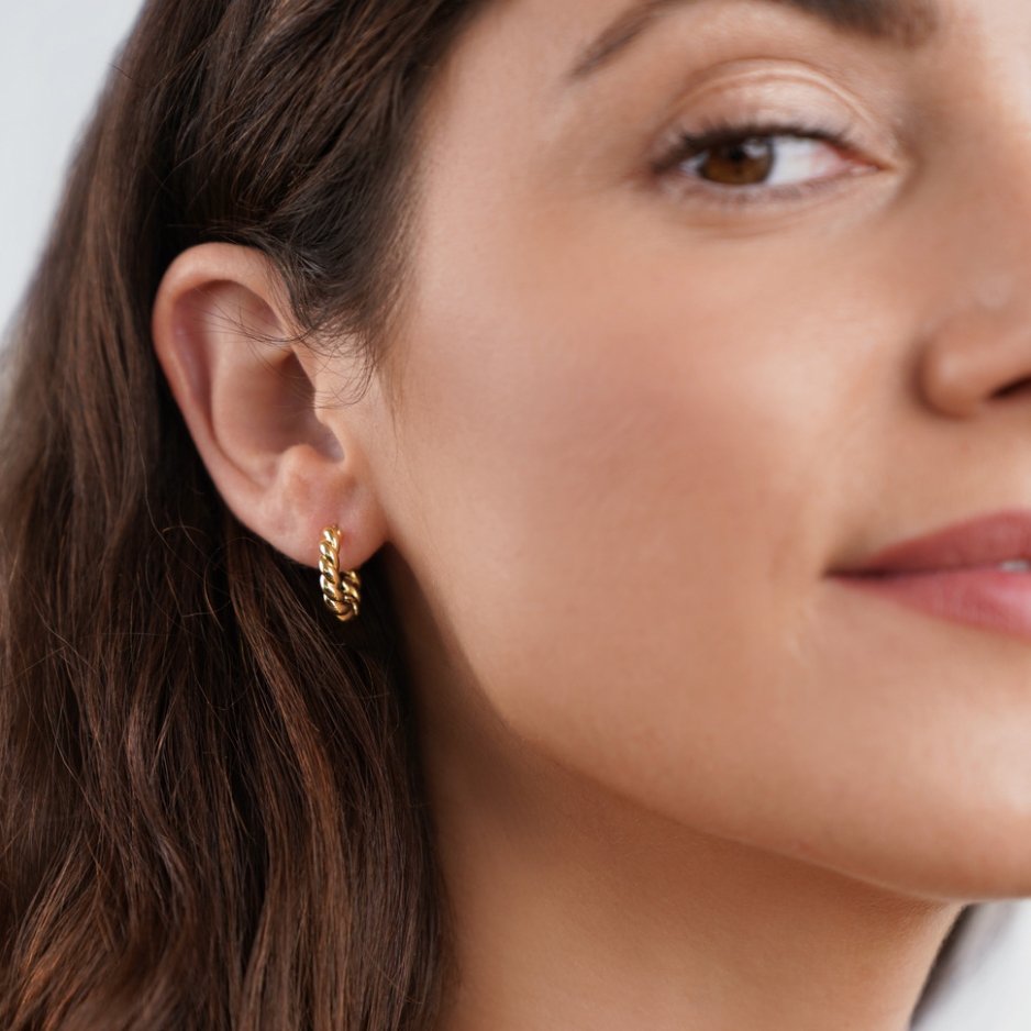 Luna Elegante Snoede Øreringe | 14k Guld - DK BUTIK