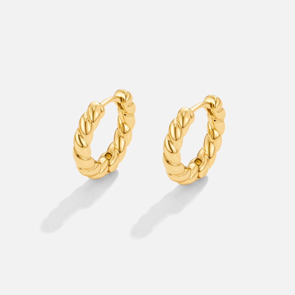 Luna Elegante Snoede Øreringe | 14k Guld - DK BUTIK