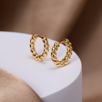 Luna Elegante Snoede Øreringe | 14k Guld - DK BUTIK