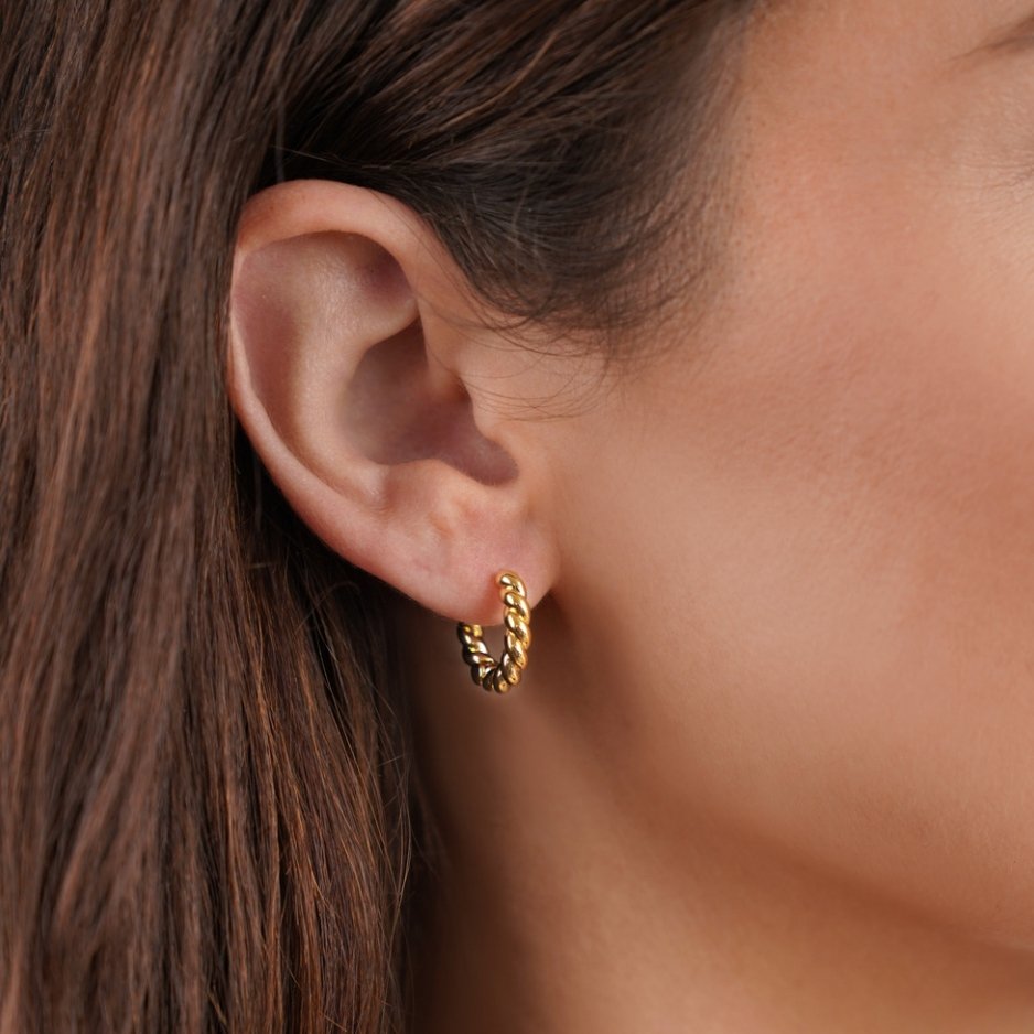 Luna Elegante Snoede Øreringe | 14k Guld - DK BUTIK