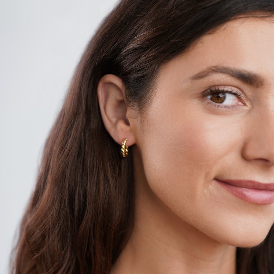 Luna Elegante Snoede Øreringe | 14k Guld - DK BUTIK