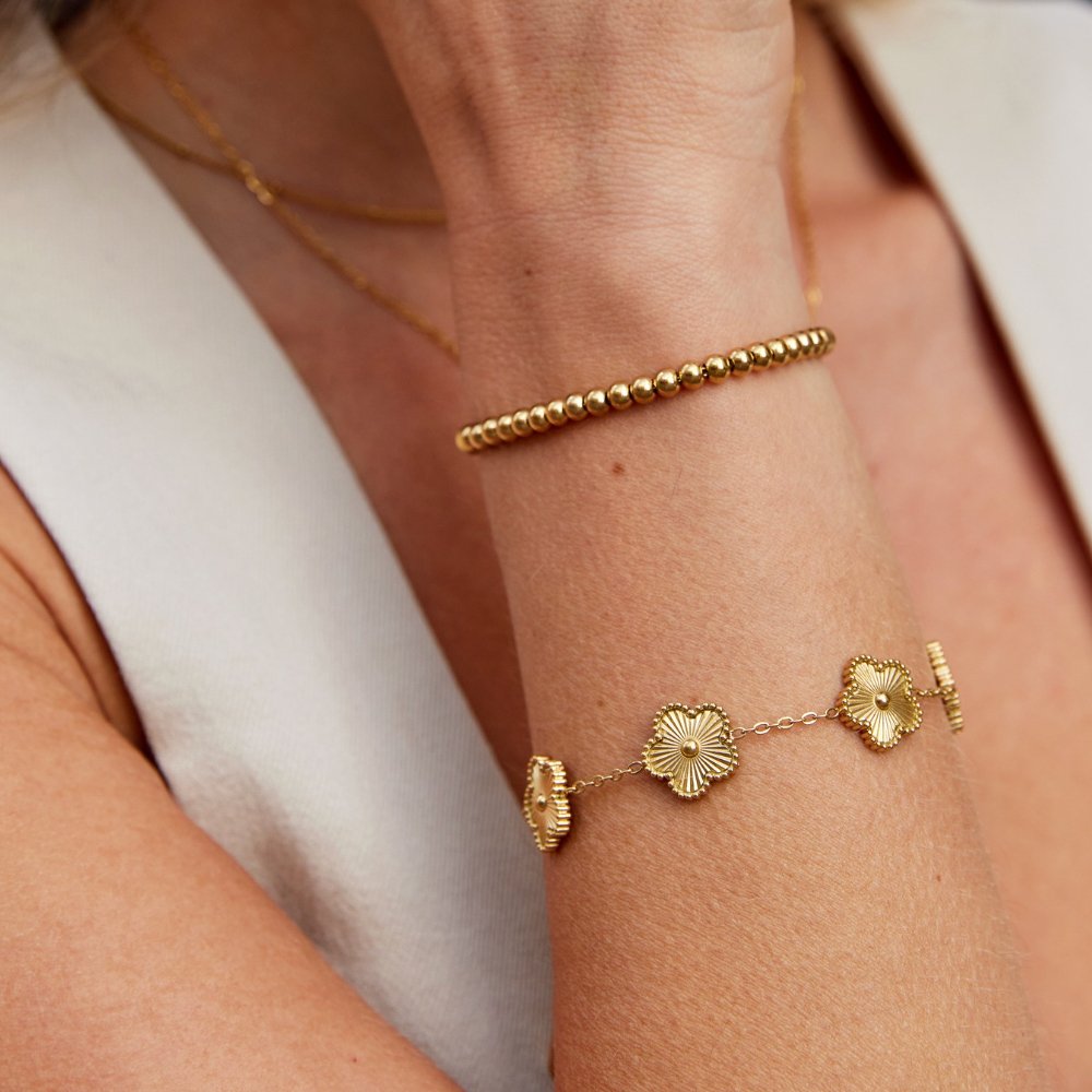 Nila Elegant guldarmbånd med perler | 18k Guld - DK BUTIK