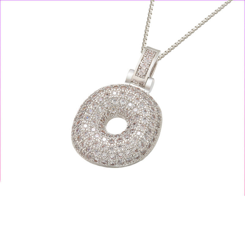 Pave Bubble Halskæde med Initial | 18k Guld - DK BUTIK