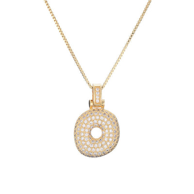 Pave Bubble Halskæde med Initial | 18k Guld - DK BUTIK