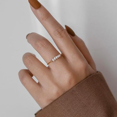 magnolia ring med ferskvandsperler | 18k Guld - DK BUTIK
