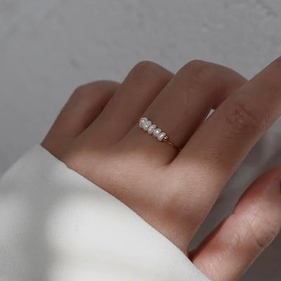 magnolia ring med ferskvandsperler | 18k Guld - DK BUTIK
