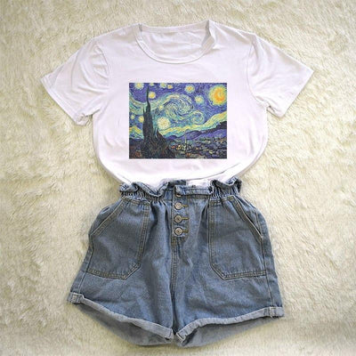 Van Gogh Den Stjernespejlede Nat T-shirt