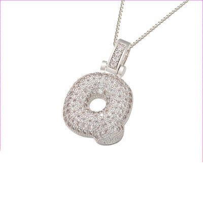 Pave Bubble Halskæde med Initial | 18k Guld - DK BUTIK