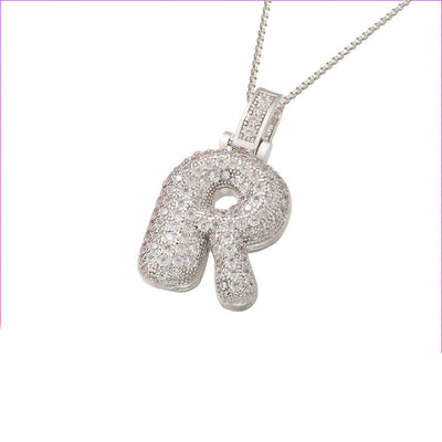 Pave Bubble Halskæde med Initial | 18k Guld - DK BUTIK