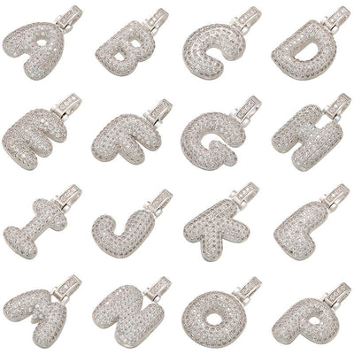 Pave Bubble Halskæde med Initial | 18k Guld - DK BUTIK
