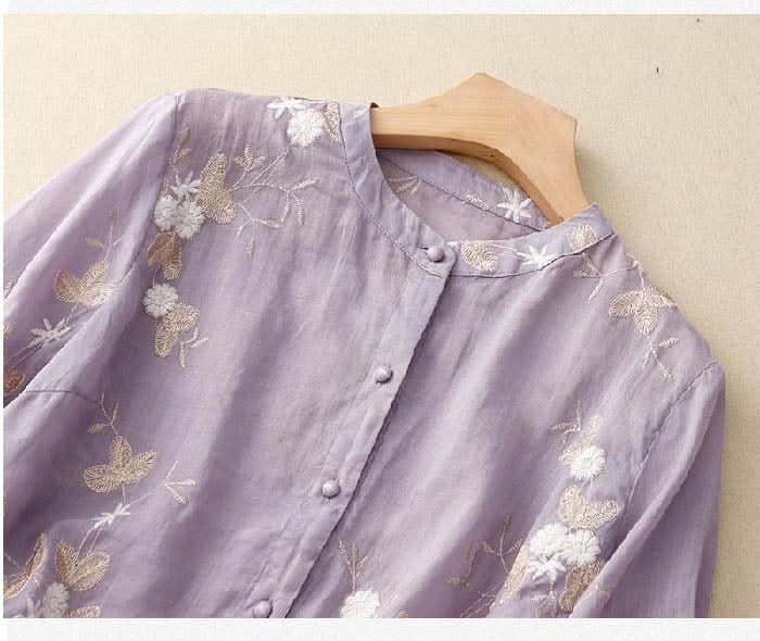 Eloise™ | Elegant Broderet Bluse™ fra Olsen & Olsen
