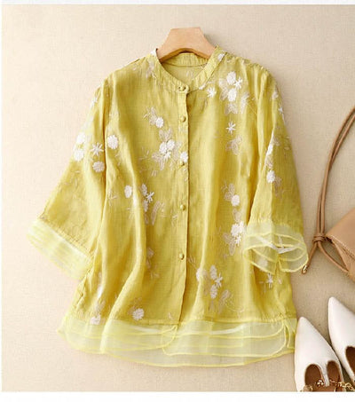 Eloise™ | Elegant Broderet Bluse™ fra Olsen & Olsen